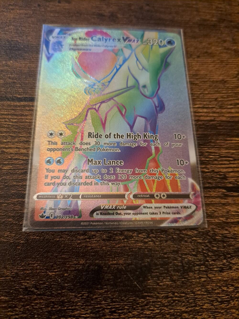 Ice Rider Calyrex Vmax 202/198 Chilling Reign NM Secret Rainbow Rare Pokemon